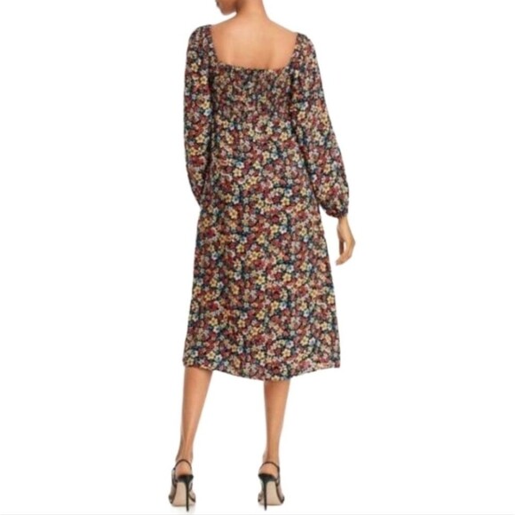 NWT Lost + Wonder Floral Paradise Valley Puff Sleeves Smocked Midi Dress SZ XL - Picture 5 of 7